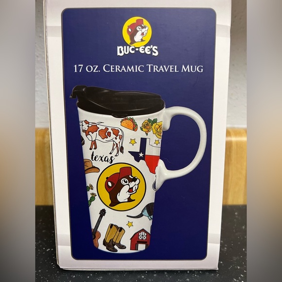Must Have for Buc-ees Fans!! NIB Buc-ees 17 oz Ceramic Travel Mug - Picture 3 of 4